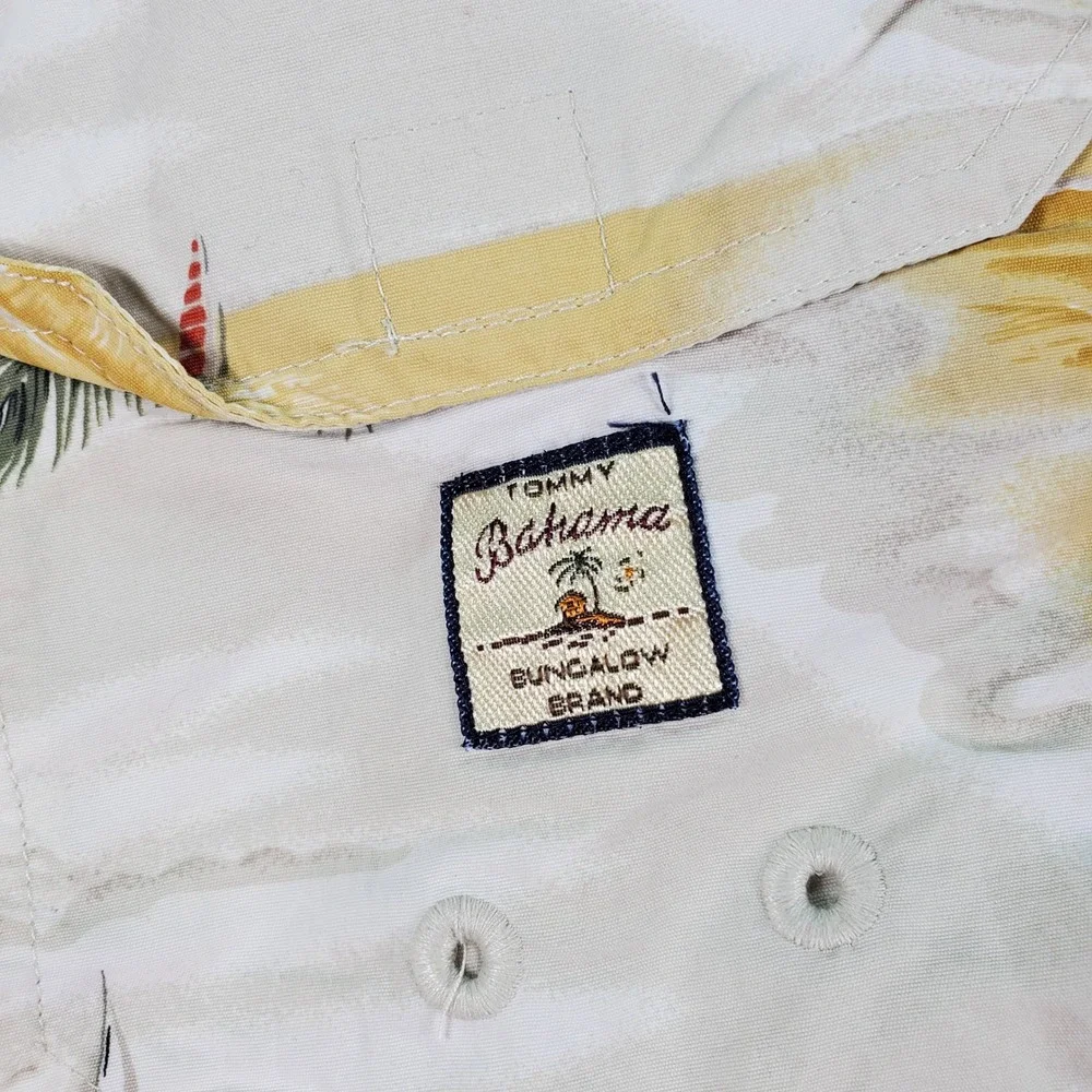 Tommy Bahama Bungalow Brand‎ Mens Yellow Tropical Island Print Swim Trunks L